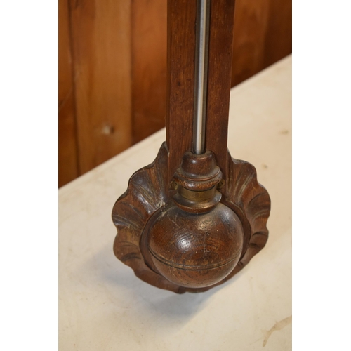 361 - Early 20th century wooden mercury barometer, 100cm tall. Collection only due to mercury content.