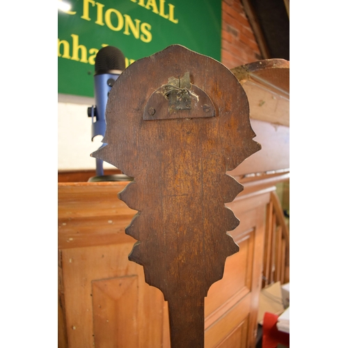 361 - Early 20th century wooden mercury barometer, 100cm tall. Collection only due to mercury content.