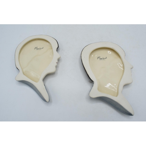 50 - Moorland Pottery Beatles face wall plaques: Lennon and McCartney (2).