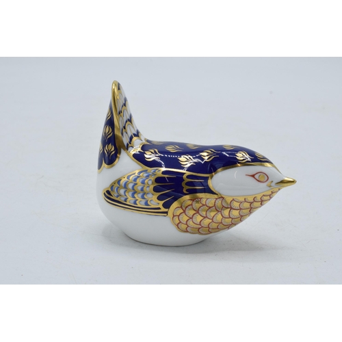 54 - Royal Crown Derby paperweight Wren, first quality with gold stopper.