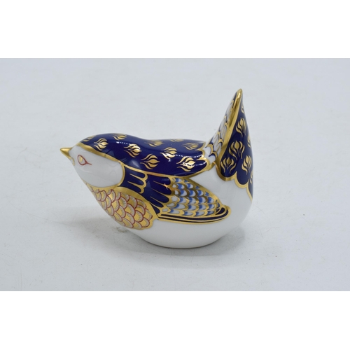 54 - Royal Crown Derby paperweight Wren, first quality with gold stopper.