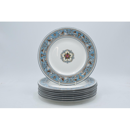 72 - 8 x Wedgwood Turquoise Florentine 23cm diameter side plates (8).