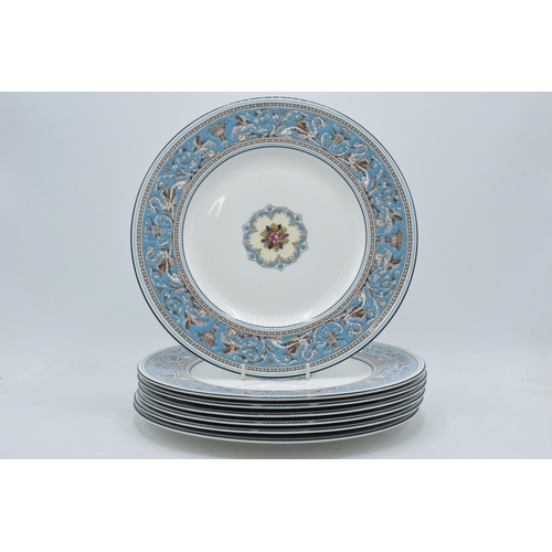 73 - 7 x Wedgwood Turquoise Florentine 27.5cm diameter plates (7).