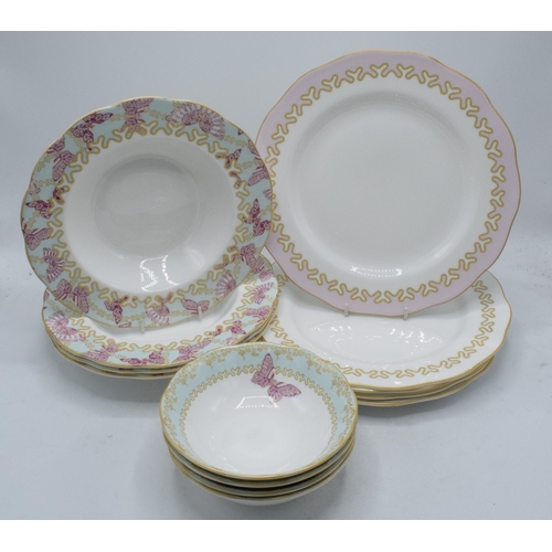 87 - Royal Albert Zandra Rhodes My Favourite Things tea ware to include 27cm diameter dinner plates (1 pi... 