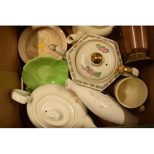 10B - A mixed collection of items to include Aysnley Orchard Gold pin dish, teapots, glass ware and others... 