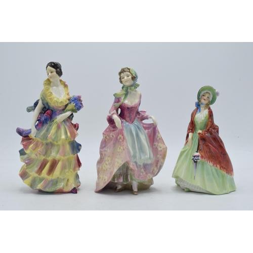 173 - A trio of Royal Doulton lady figures to include Suzette HN1487 (sprung), Pamela (cracked) and Paisle... 