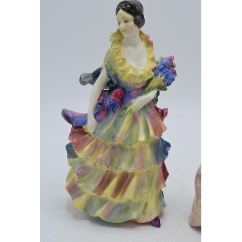 173 - A trio of Royal Doulton lady figures to include Suzette HN1487 (sprung), Pamela (cracked) and Paisle... 