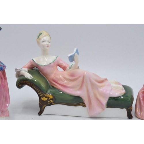 177 - A trio of Royal Doulton figures to include Bedtime Story (second), Repose HN2272 and Top o'the Hill ... 