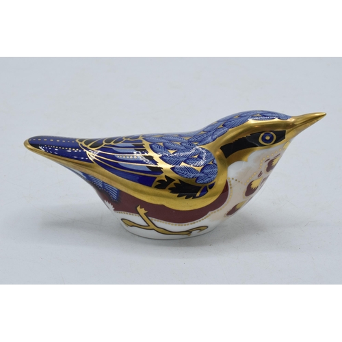 182 - Royal Crown Derby paperweight Nuthatch, first quality with gold stopper.