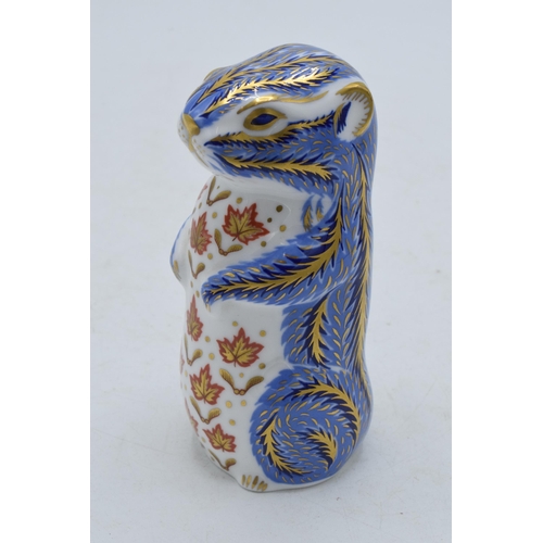 187 - Royal Crown Derby paperweight Chipmunk, first quality with gold stopper.