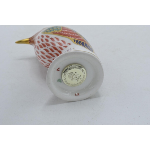 189 - Royal Crown Derby paperweight Hummingbird, first quality with gold stopper.