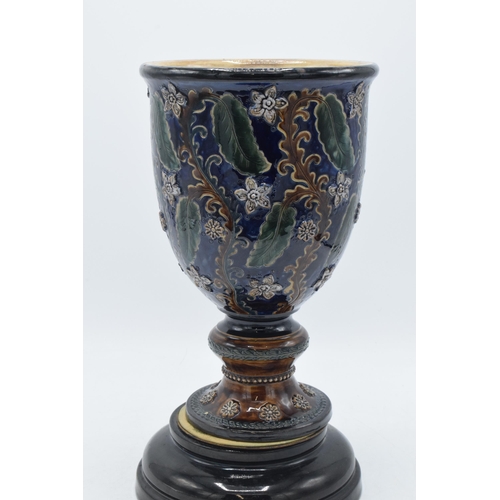 35 - 19th century stoneware goblet / chalice in the style of Mettlach / Doulton Lambeth,'J.R. 1301' impri... 