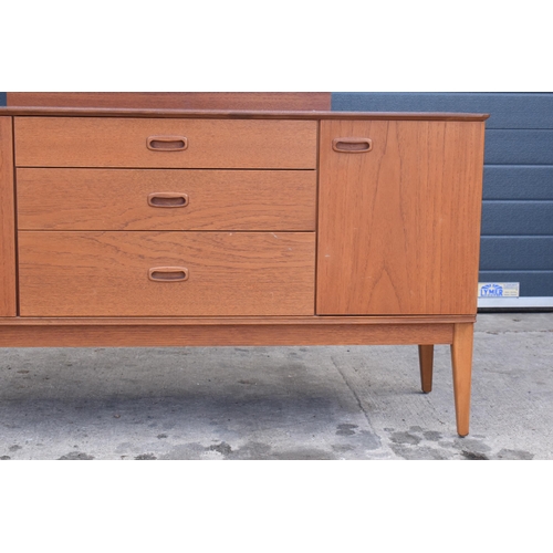 367 - Austinsuite mid century teak mirror backed sideboard / dressing table, 133 x 46 x 122cm tall.