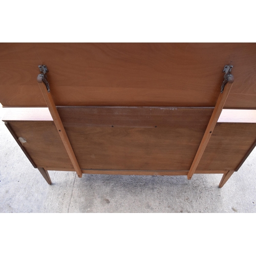 367 - Austinsuite mid century teak mirror backed sideboard / dressing table, 133 x 46 x 122cm tall.