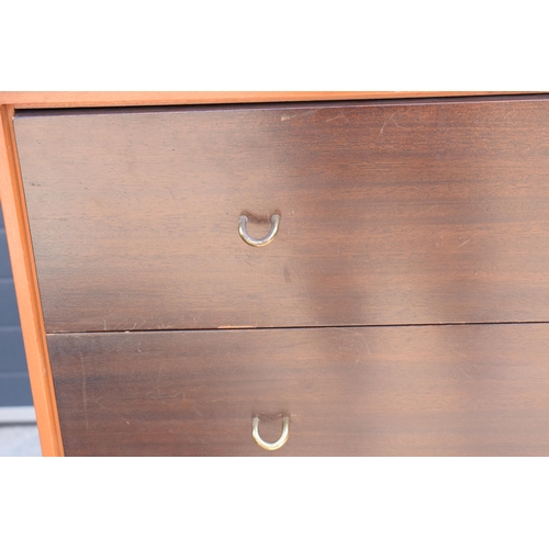 371 - Stag mid century furniture chest of drawers / tall boy. 76 x 46 x 120cm tall.