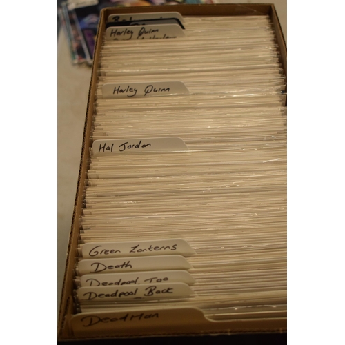 380 - A large collection of modern Marvel / DC / DC Universe comics mostly in plastic wallets to include H... 