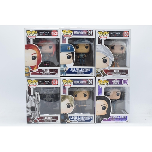 387 - Boxed Funko Pop figures to include The Witcher Wild Hunt No. 150, 153 and 151, Marvel Jessica Jones ... 