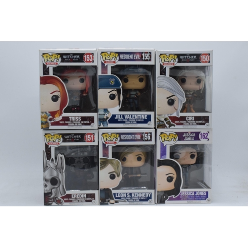 387 - Boxed Funko Pop figures to include The Witcher Wild Hunt No. 150, 153 and 151, Marvel Jessica Jones ... 