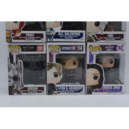 387 - Boxed Funko Pop figures to include The Witcher Wild Hunt No. 150, 153 and 151, Marvel Jessica Jones ... 