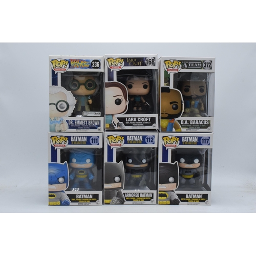 389 - Boxed Funko Pop figures to include The A-Team No.372, Lara Croft 168, Back to the Future 236 and Bat... 