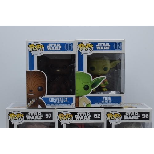 391 - Boxed Funko Pop figures to include Star Wars 02 Yoda, 06 Chewbacca, 62 Poe Dameron, 96 Kit Fisto and... 