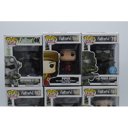 394 - Boxed Funko Pop figures to include Fallout 49 Brotherhood of Steel, 164 Piper, 78 T-60 Power Armor, ... 