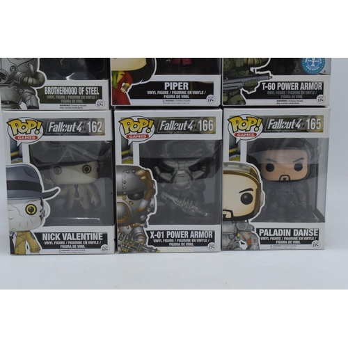 394 - Boxed Funko Pop figures to include Fallout 49 Brotherhood of Steel, 164 Piper, 78 T-60 Power Armor, ... 