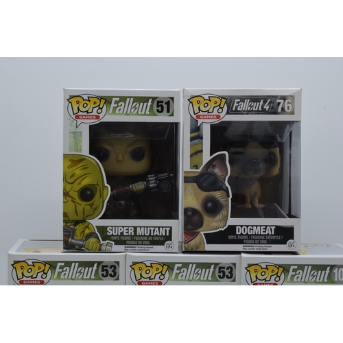 396 - Boxed Funko Pop figures to include Fallout 51 Super Mutant, 76 Dogmeat, 53 Vault Boy x 2 and 101 Med... 