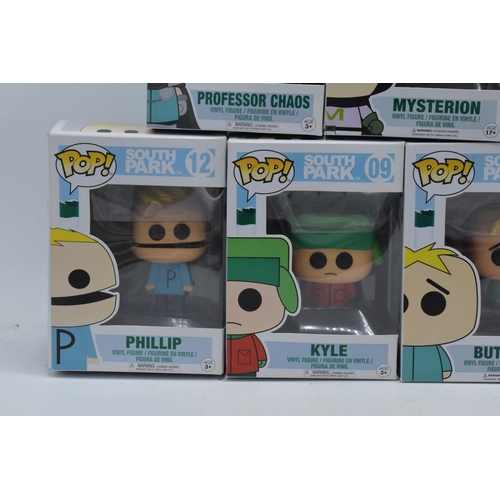 397 - Boxed Funko Pop figures to include South Park 10 Professor Chaos, 04 Mysterion, 03 Ike Broflovski, 1... 