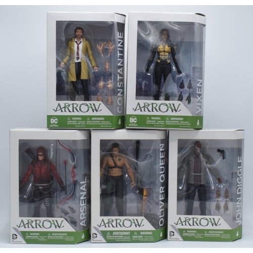 402 - Boxed DC Collectibles Arrow figures to include John Diggle, Constantine, Arsenal, Vixen and Oliver Q... 