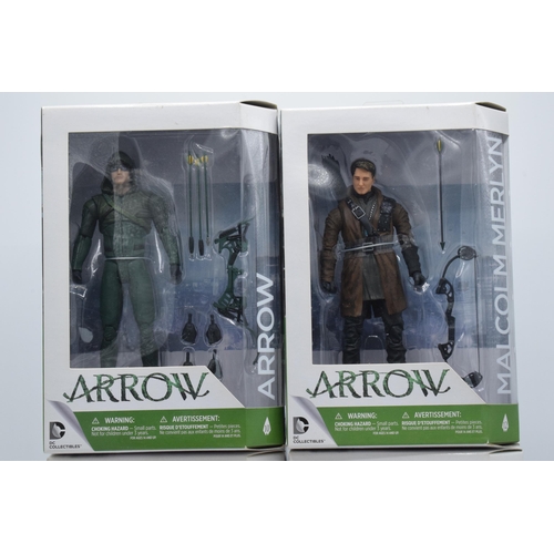 403 - Boxed DC Collectibles Arrow figures to include Felicity Smoak, Canary, Malcolm Merlyn and Arrow (4).