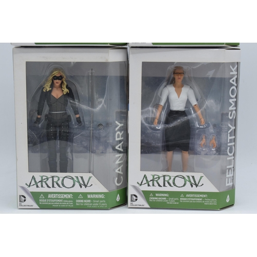 403 - Boxed DC Collectibles Arrow figures to include Felicity Smoak, Canary, Malcolm Merlyn and Arrow (4).