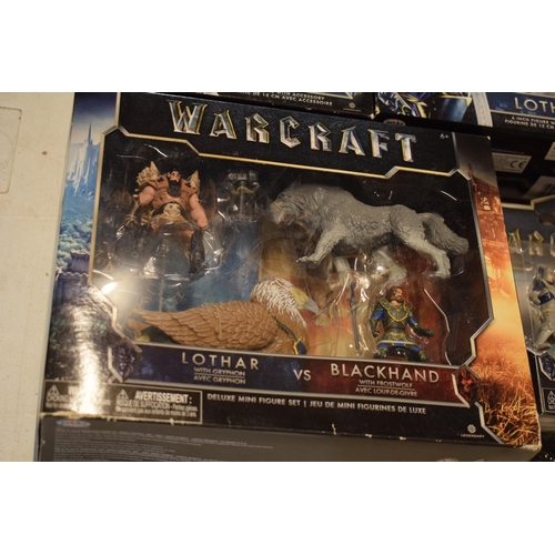 406 - A boxed collection of Warcraft figures of varying sizes to include Mediah, Blackhand, Duraton and bo... 