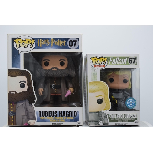 408 - Boxed Funko Pop figures to include Harry Potter 07 Rubeus Hagrid, Captain America Civil War 135 Gian... 