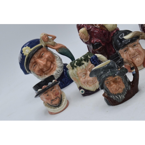 67 - A collection of small and miniature Royal Doulton character jugs to include Sam Weller, Old Salt, Ar... 