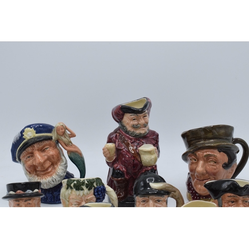 67 - A collection of small and miniature Royal Doulton character jugs to include Sam Weller, Old Salt, Ar... 