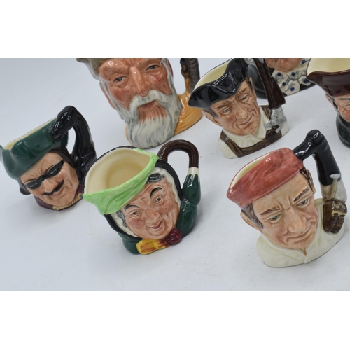 68 - A collection of small and miniature character jugs to include Robinson Crusoe, Blacksmith, Gunsmith ... 