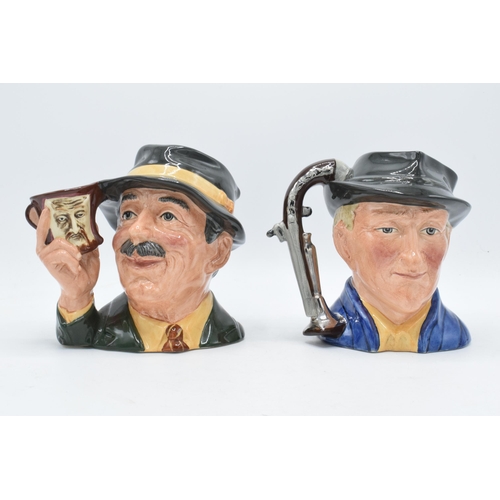 169B - Large Royal Doulton character jugs to include The Collector D6796 and The Antique Dealer D6807, both... 