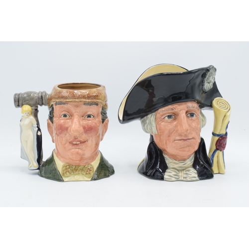 169C - Large Royal Doulton character jugs to include The Auctioneer D6838 and George Washington D6669 (2).