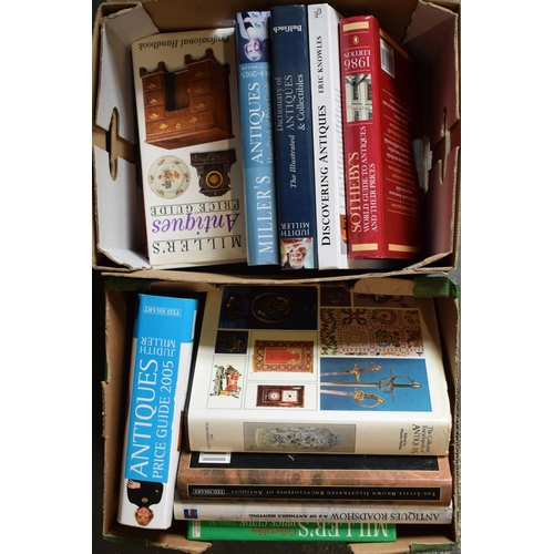 17A - A collection of antiques reference books to include Antiques Roadshow, Sothebys, Millers etc (Qty).