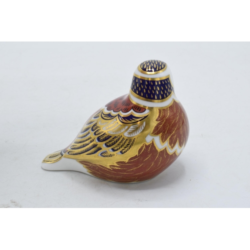 184A - Royal Crown Derby paperweight Chaffinch, first quality with gold stopper.