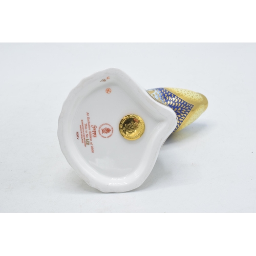 194A - Royal Crown Derby paperweight Guppy, limited edition, first quality with gold stopper.