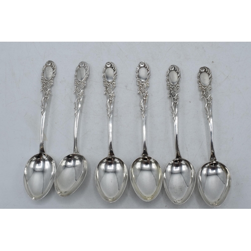 205A - Set of 6 Victorian hallmarked silver spoons, Birmingham 1898, 59.8 grams.