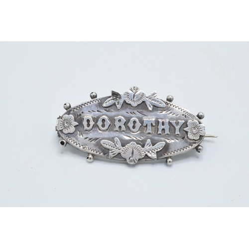 205L - Silver sweetheart brooch 'Dorothy' Chester 1897.