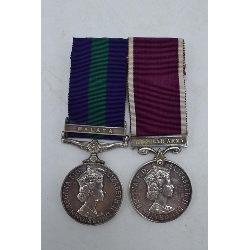 246C - Queen Elizabeth II pair of silver medals to include Regular Army For Long Service and Good Conduct m... 