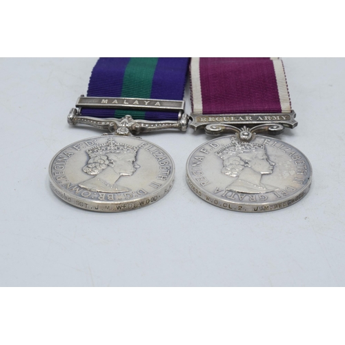 246C - Queen Elizabeth II pair of silver medals to include Regular Army For Long Service and Good Conduct m... 