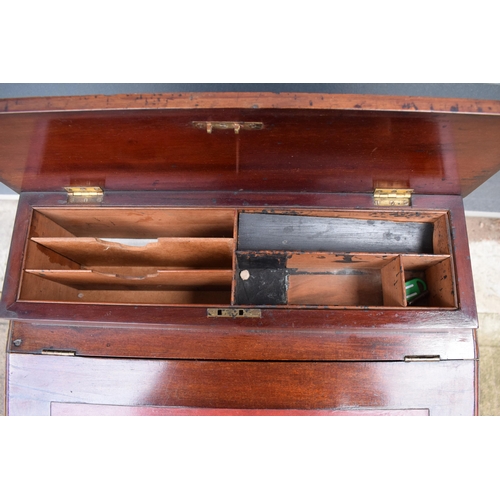 364A - Edwardian Davenport desk with red leather inset and imitation drawers to left-hand side. 92cm tall, ... 