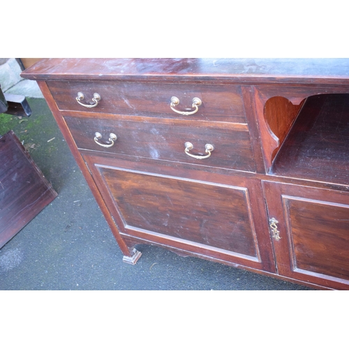 365A - 19th century mahogany mirror backed sideboard, 153 x 58 x 152cm tall. Generally in good condition wi... 