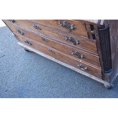 365B - 19th century bureau with fitted interior and satinwood inlay, 111 x 55 x 111cm tall. Needs some atte... 