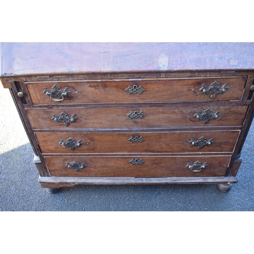 365B - 19th century bureau with fitted interior and satinwood inlay, 111 x 55 x 111cm tall. Needs some atte... 